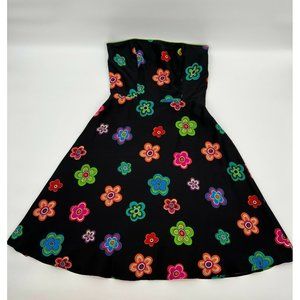 Michelle Antonelli Strapless Dress Colorful Daisy Print Size 8